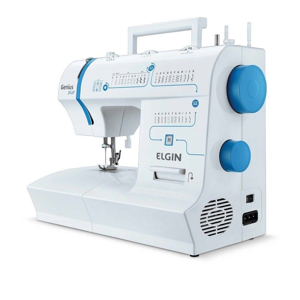 Máquina de Costura Elgin JX4035 Portátil Genius, Branco, 110V