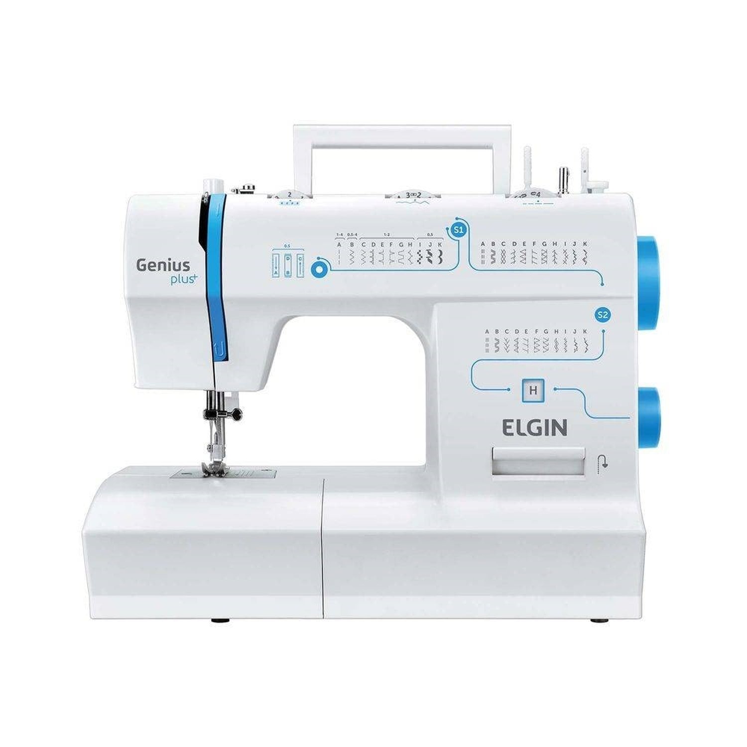 Máquina de Costura Portatil Elgin JX4035 - Genius, 14 Pontos, Overlock Inclinado 220V
