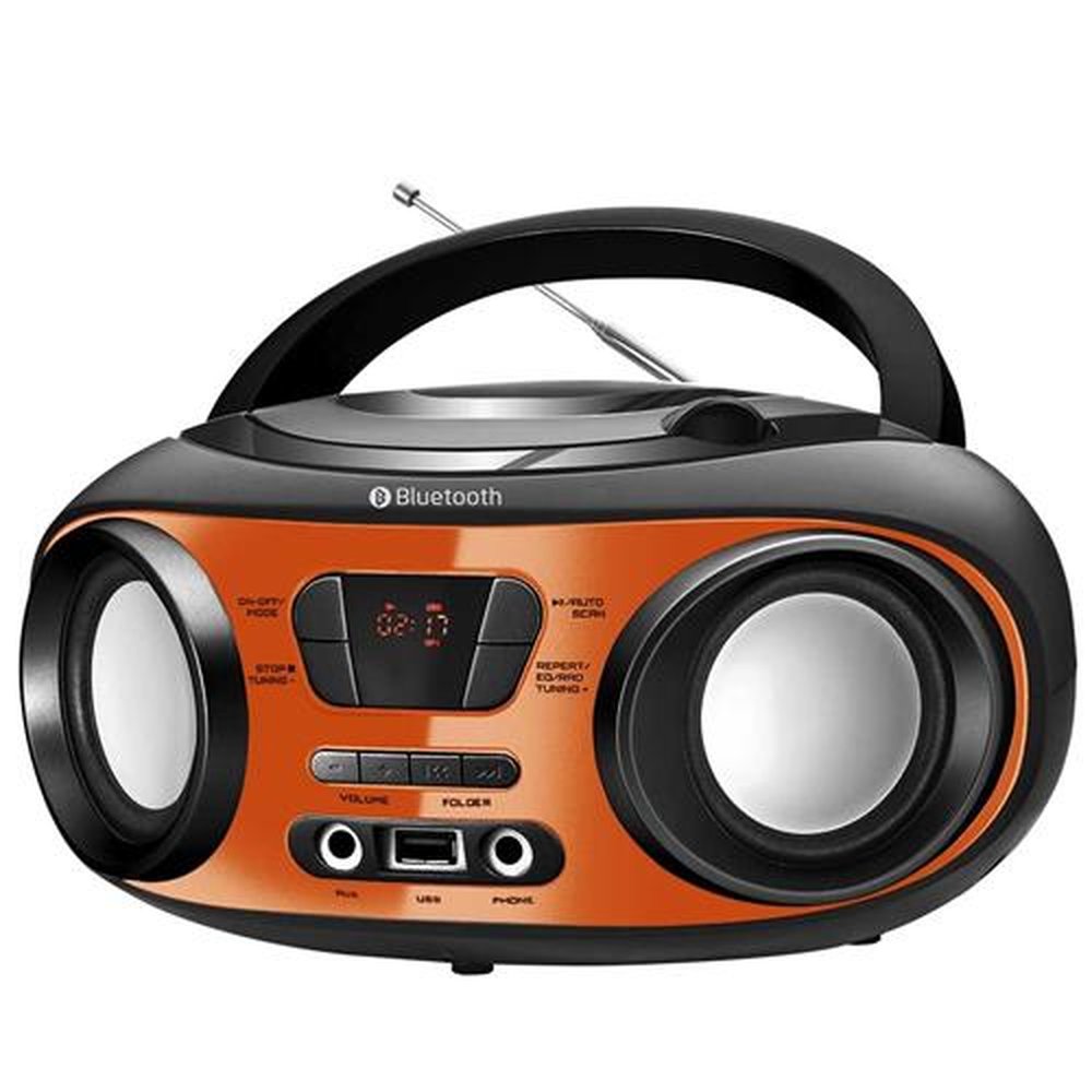 Rádio Boombox Mondial BX-18, Entrada USB/AUX, CD Player, Conexão sem Fio, Rádio FM, Função Folder, 8W RMS