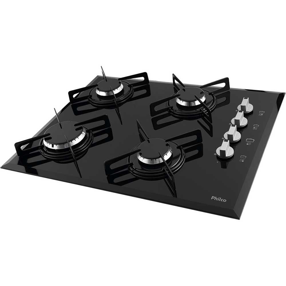 Cooktop a Gás 4 Bocas Philco Cook Chef, Preto, Bivolt