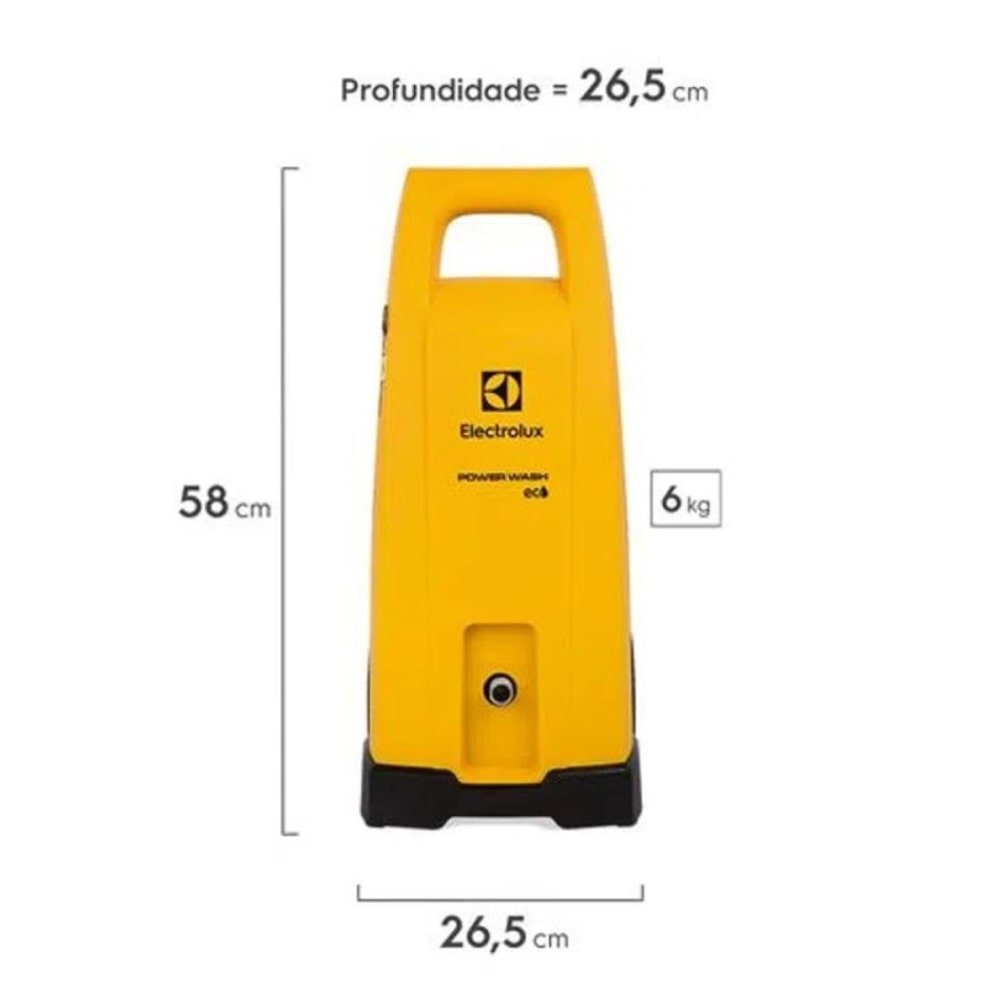 Lavadora de Alta Pressão Electrolux EWS30 Power Wash - 1800 PSI, 1450W, Econômica, Stop Total, Amarelo, 110V