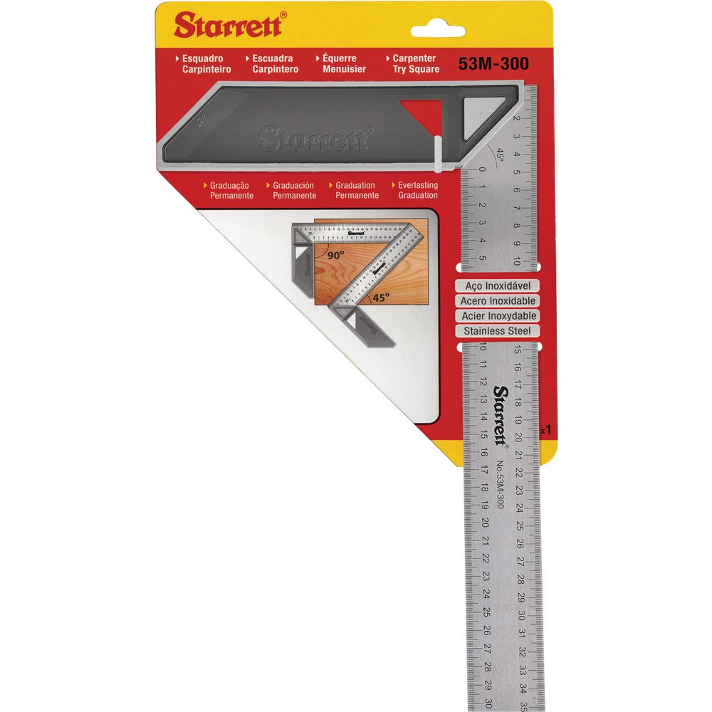 Esquadro Starrett Para Carpinteiro Com Cabo Aluminio 300MM
