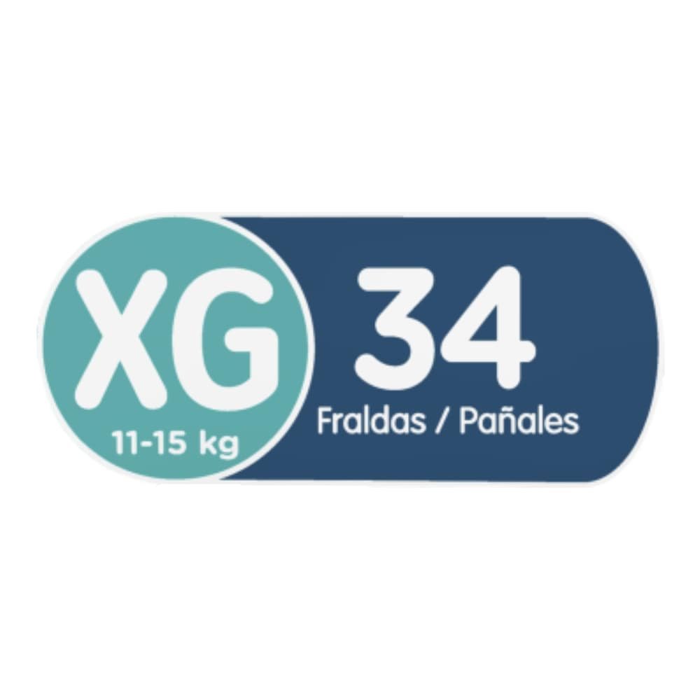 Fralda Descartável Pampers Confort Sec Tamanho XG - 4 Pacotes com 34 Fraldas - Total 136 Tiras