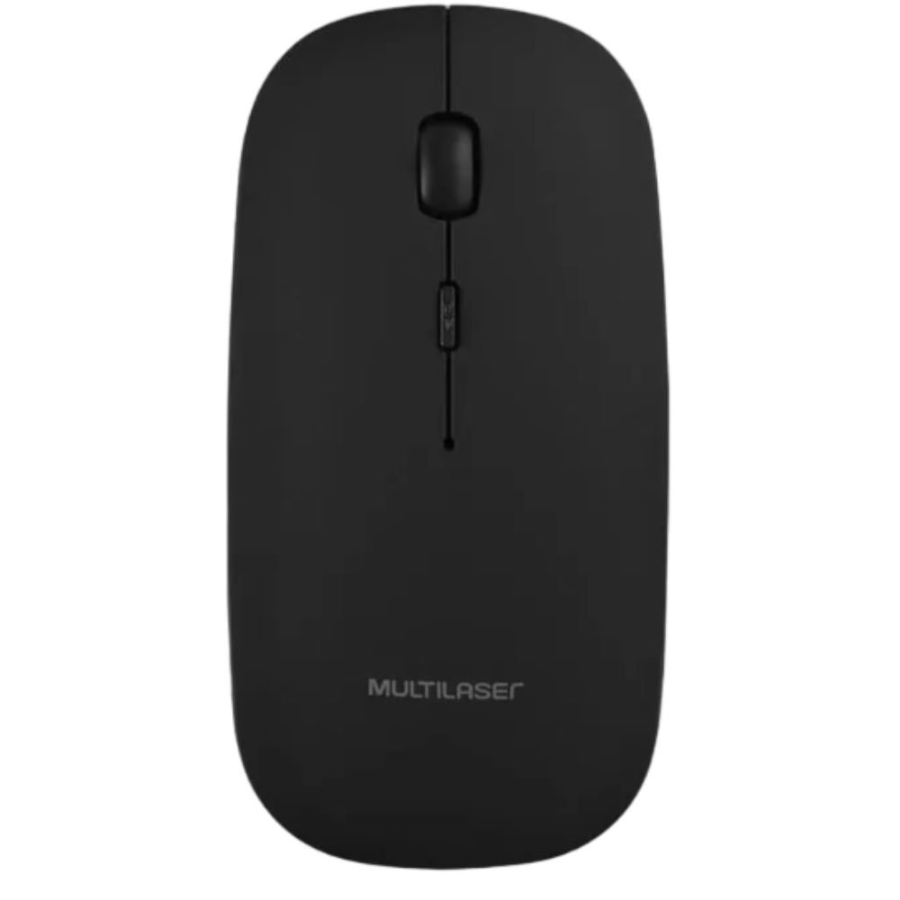 Mouse sem Fio Multilaser Slim MO290, USB, Bateria de Lítio, 2.4GHz, Preto