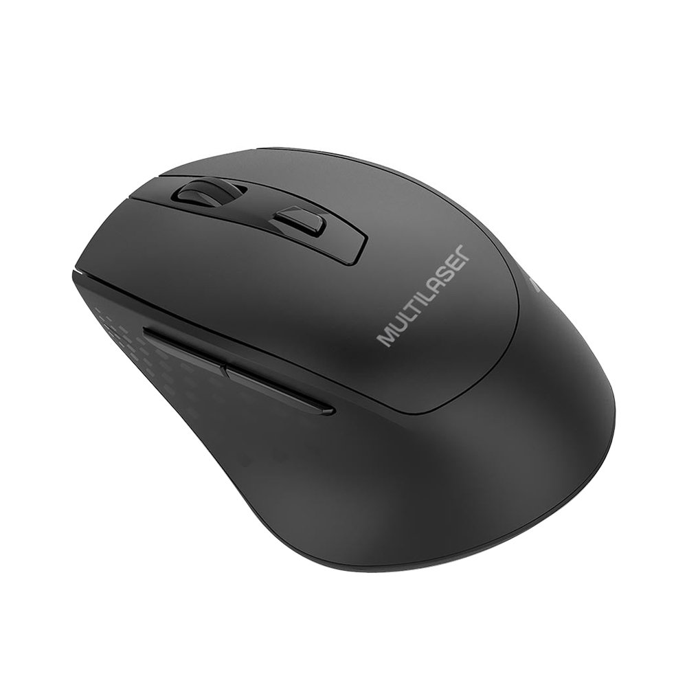 Mouse Multilaser sem Fio MO311, USB, 1600 DPI, 2.4GHz, Preto
