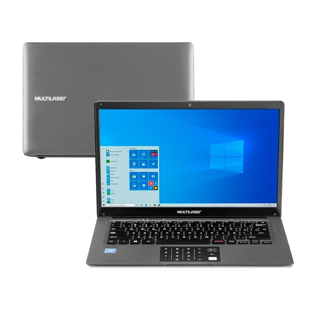 Notebook Multilaser Legacy Cloud PC134, Tela de 14", Intel Core Atom Z8350, Windows 10, 2GB, 64GB, Cinza