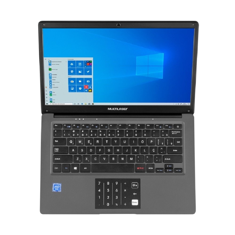 Notebook Multilaser Legacy Cloud PC134, Tela de 14", Intel Core Atom Z8350, Windows 10, 2GB, 64GB, Cinza