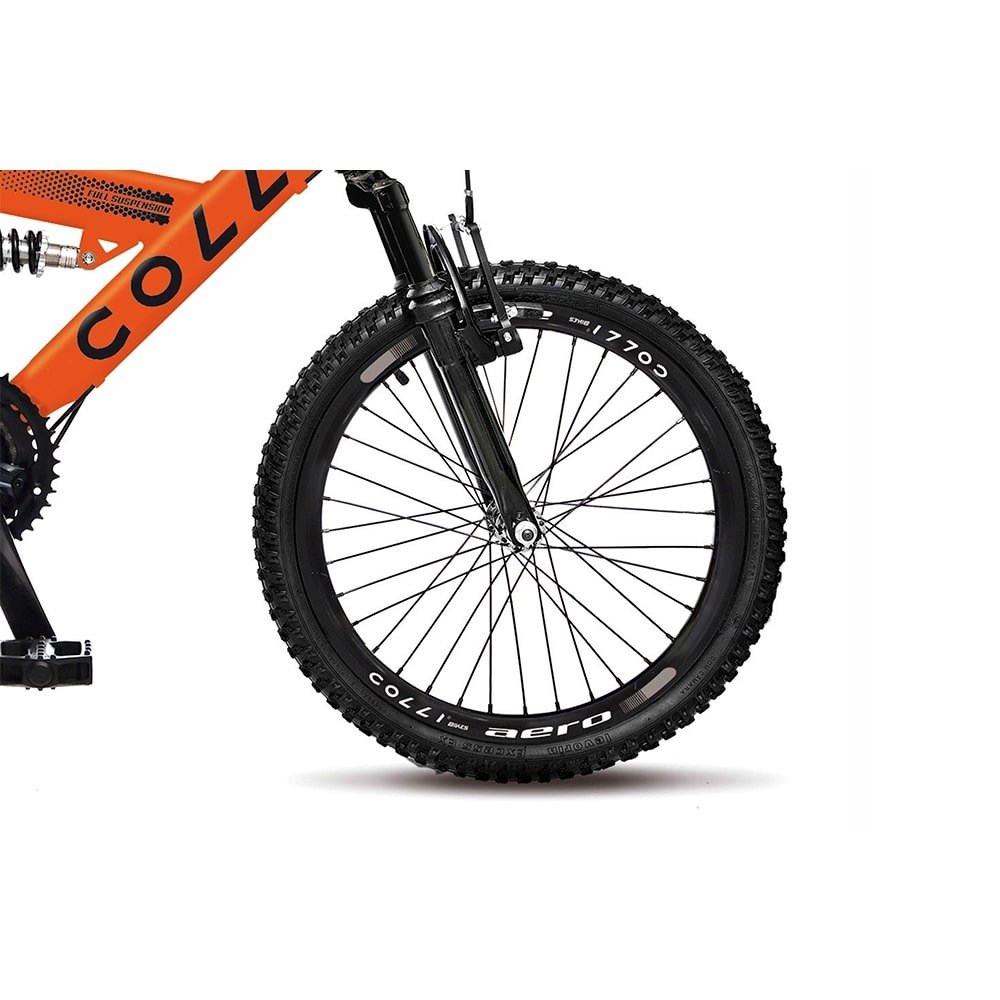Bicicleta Infantil Colli GPS20 - Aro 20, 21 Marchas, Tamanho Quadro 14, Aço Carbono, Dupla  Suspensão, Laranja