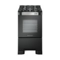 Fogão de Piso Mueller 4 Bocas Decorato Vetro - Mesa de Vidro, Acendimento Automático, Preto Fosco, Bivolt