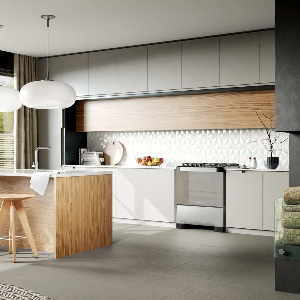 Fogão de Piso Mueller 5 Bocas Decorato Vetro, Mesa de Vidro, Acendimento Automático, Inox, Bivolt