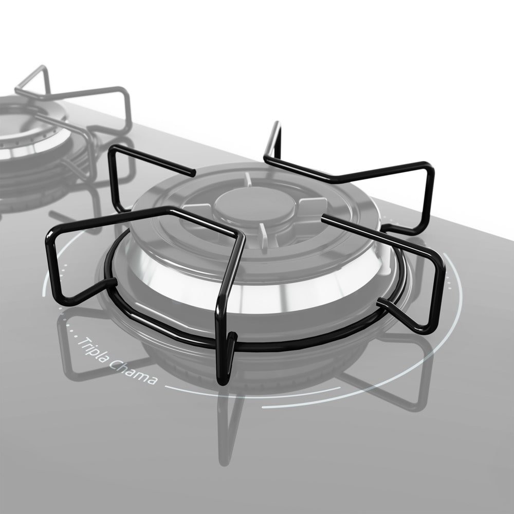 Cooktop a Gás Mueller 5 Bocas MCG135BG1, Mesa de Vidro, Acendimento Automático, Preto, Bivolt