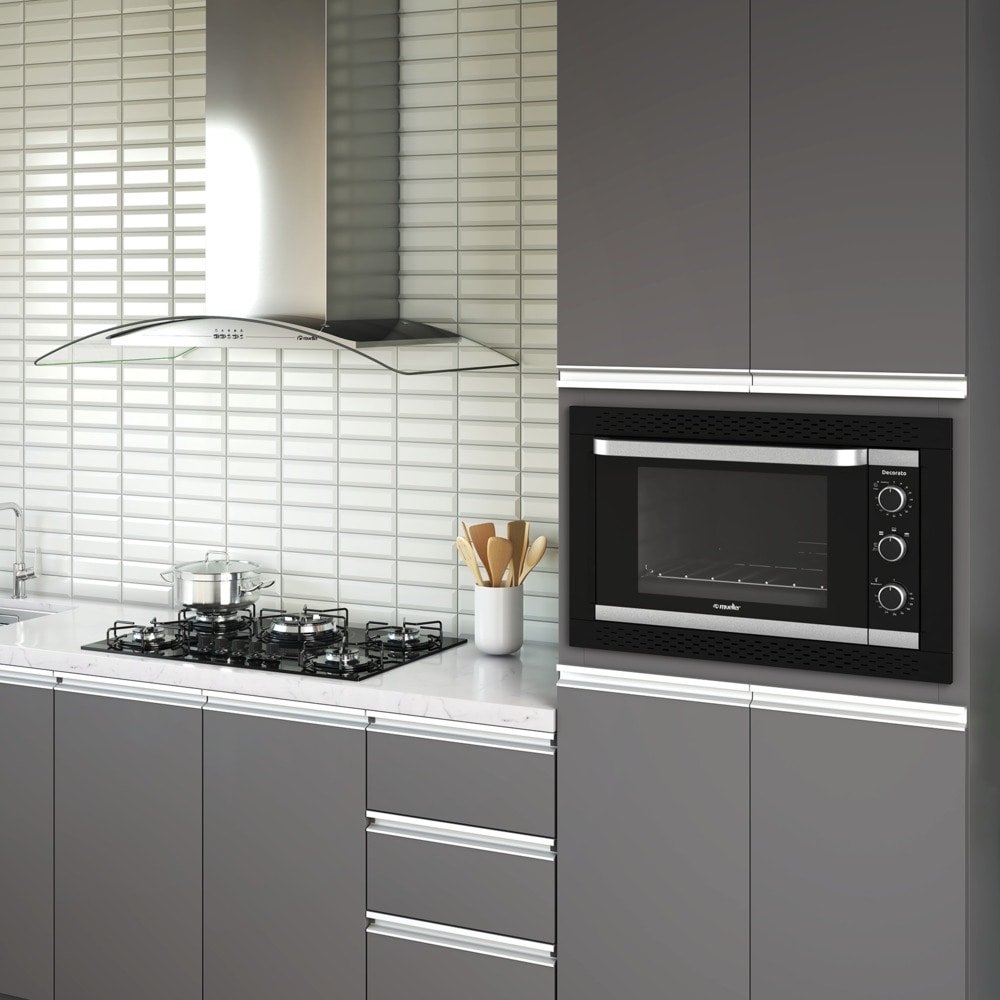 Cooktop a Gás Mueller 5 Bocas MCG135BG1, Mesa de Vidro, Acendimento Automático, Preto, Bivolt