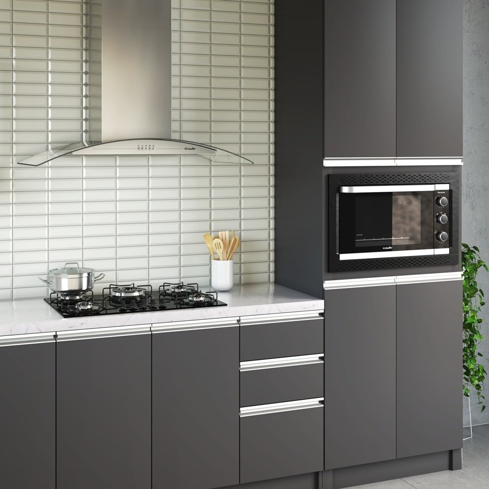 Cooktop a Gás Mueller 5 Bocas MCG135BG1, Mesa de Vidro, Acendimento Automático, Preto, Bivolt