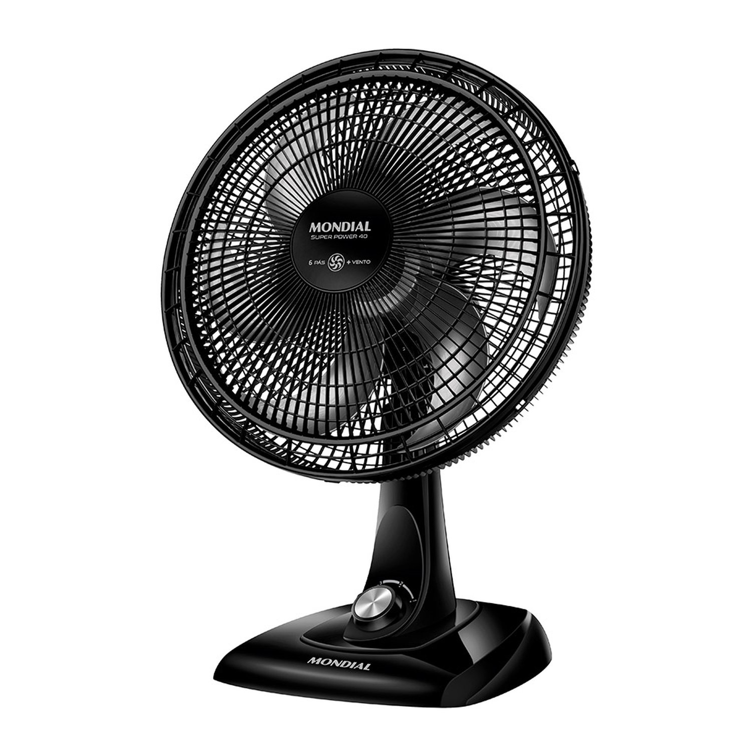 Ventilador de Mesa Mondial VSP-40-B 40cm, 6 Pás, 140W, Preto, 220V