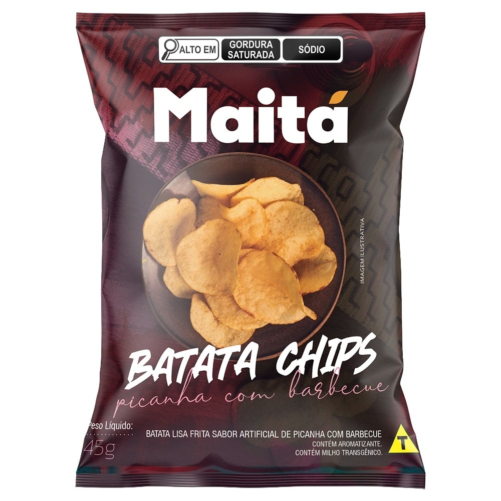 Batata Chips Lisa Maitá Picanha com Barbecue, 20x45g