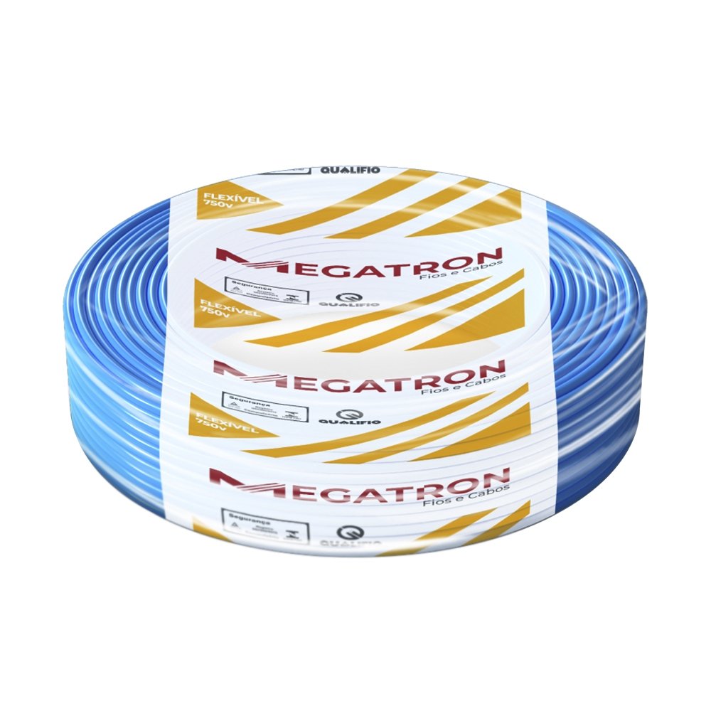 Cabo Flexível Megatron 16MMx100M Rolo 750V Azul