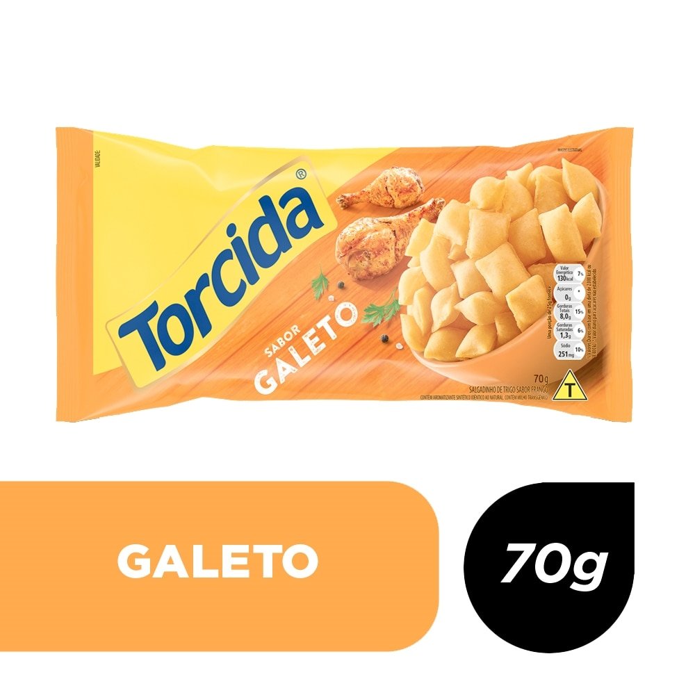 Salgadinho Torcida Galeto 70g - Embalagem com 20 Unidades