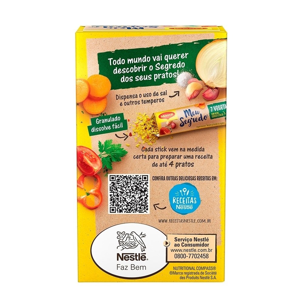 Tempero Maggi Meu Segredo 7 Vegetais 49g - Embalagem com 42 Unidades