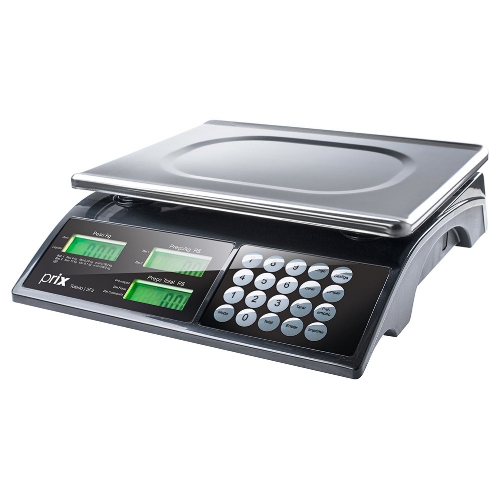 Balança Toledo Prix 3 Fit com Bateria RS232C 15Kg Bivolt