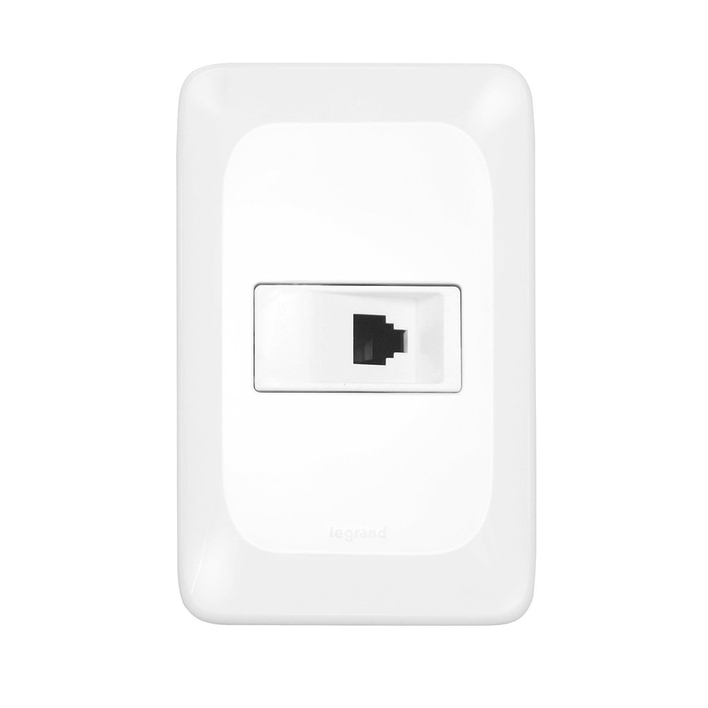 Tomada Pial Pop Telefone RJ11 + Telebras com Placa 4X2
