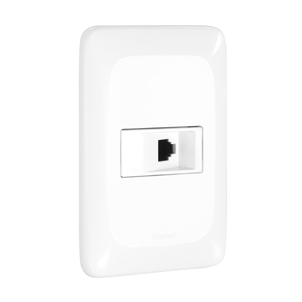 Tomada Pial Pop Telefone RJ11 + Telebras com Placa 4X2