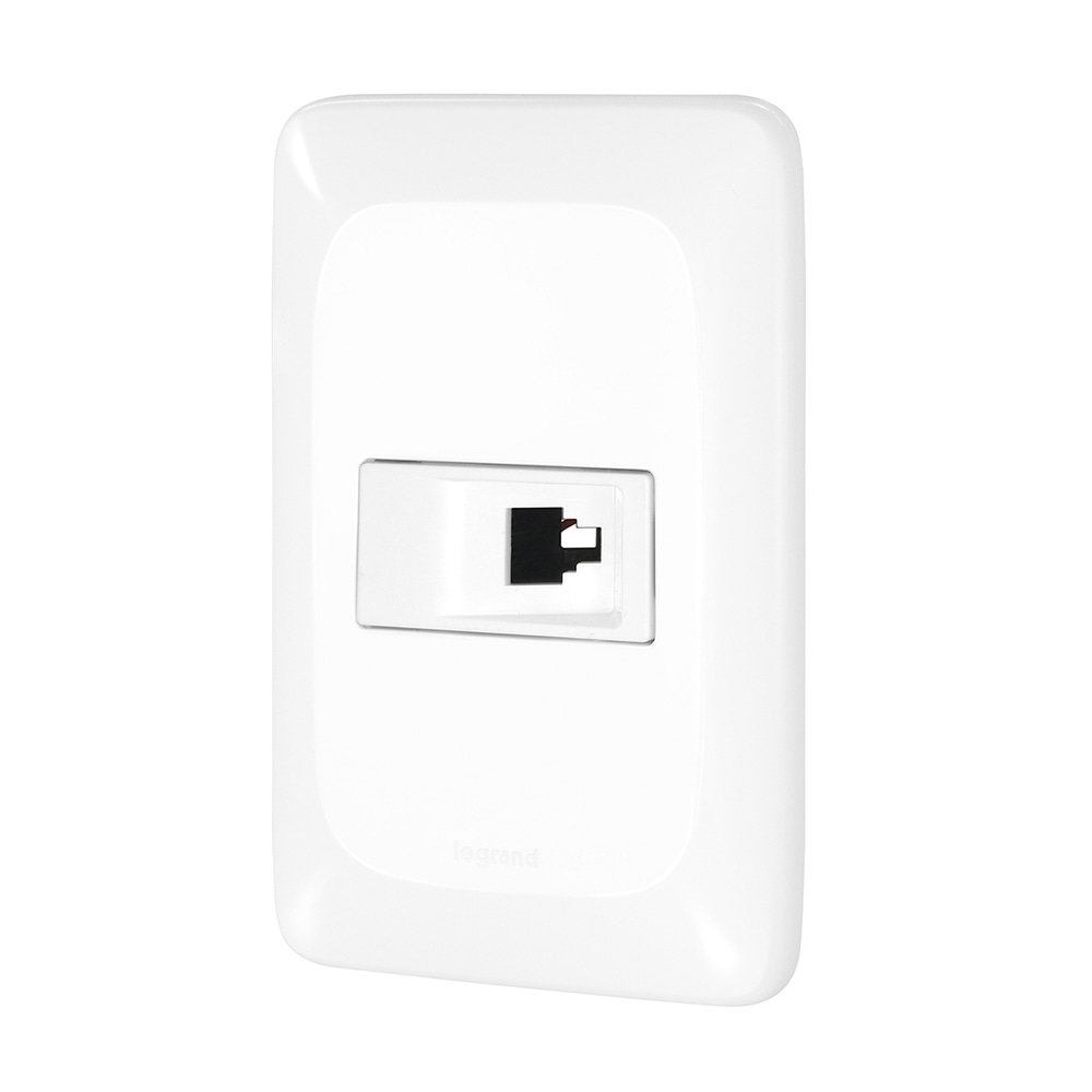 Tomada Pial Pop Telefone RJ11 + Telebras com Placa 4X2