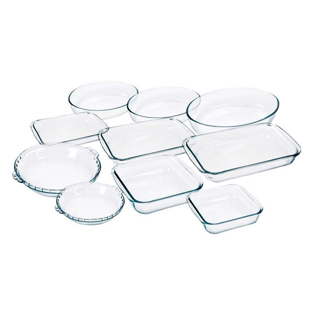 Conjunto de Assadeiras de Vidro Marinex 10 Peças