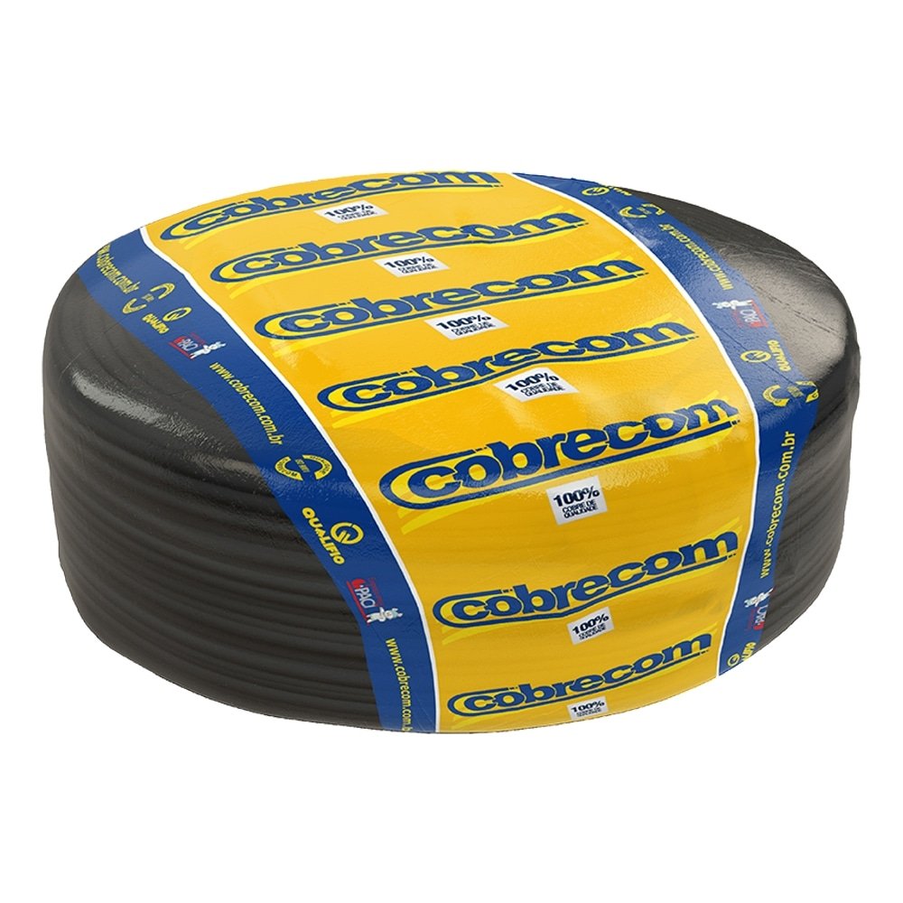 Cabo PP Cobrecom 2x1,5mmx100m Rolo 500V Preto
