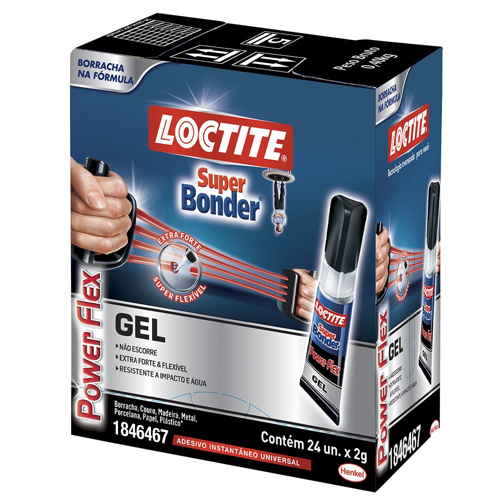 Cola Super Bonder Power Flex Gel 2g - Embalagem com 24 Unidades