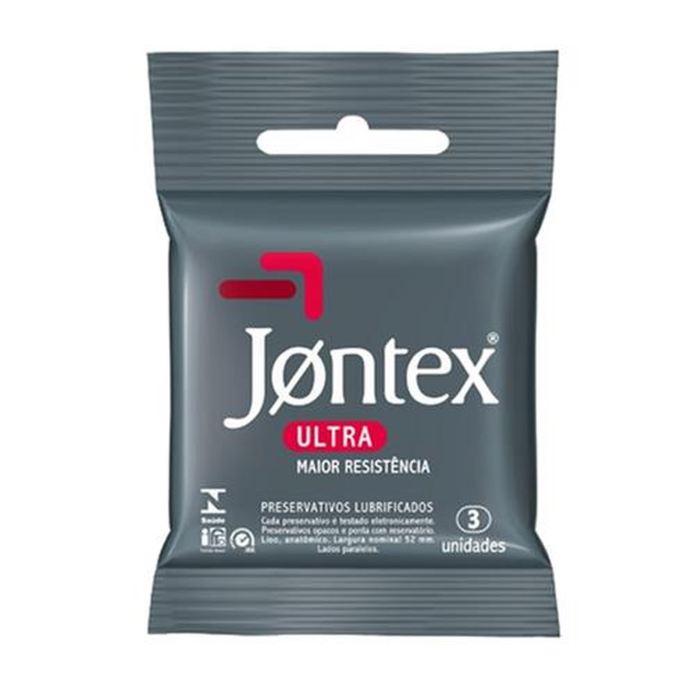 Preservativo Jontex Lubrificado Ultra com 12 Embalagens 3 unidades