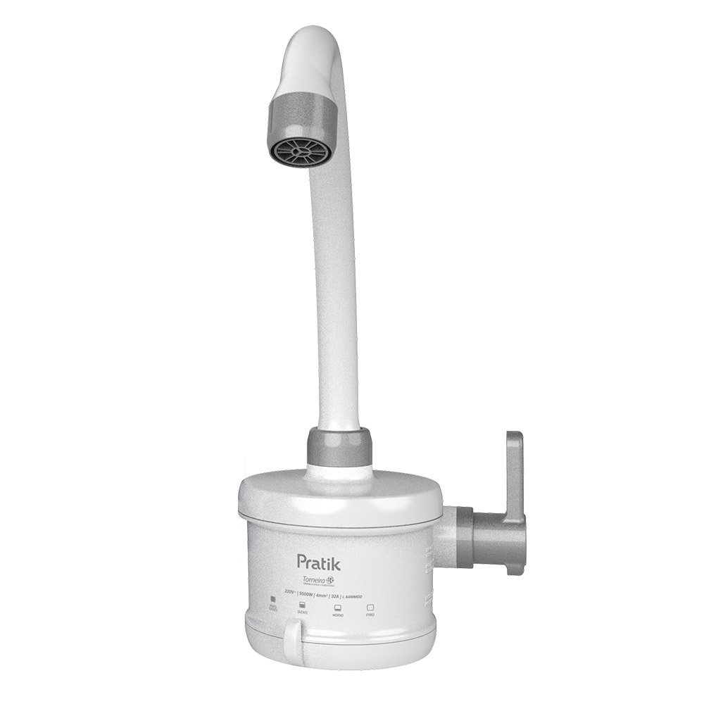 Torneira Elétrica Pratik 4 Temperaturas Branca/Cromada 5500W 220V