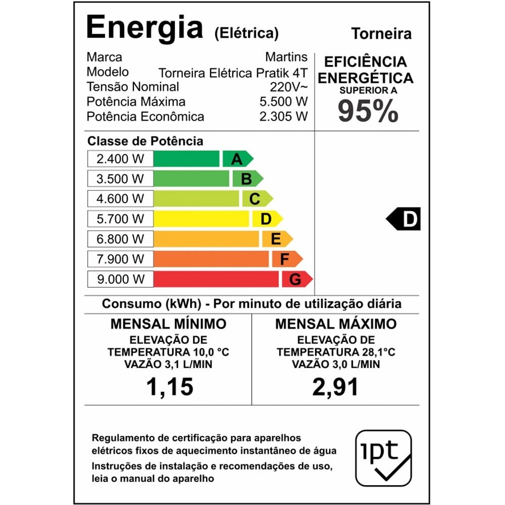 Torneira Elétrica Pratik 4 Temperaturas Branca/Cromada 5500W 220V