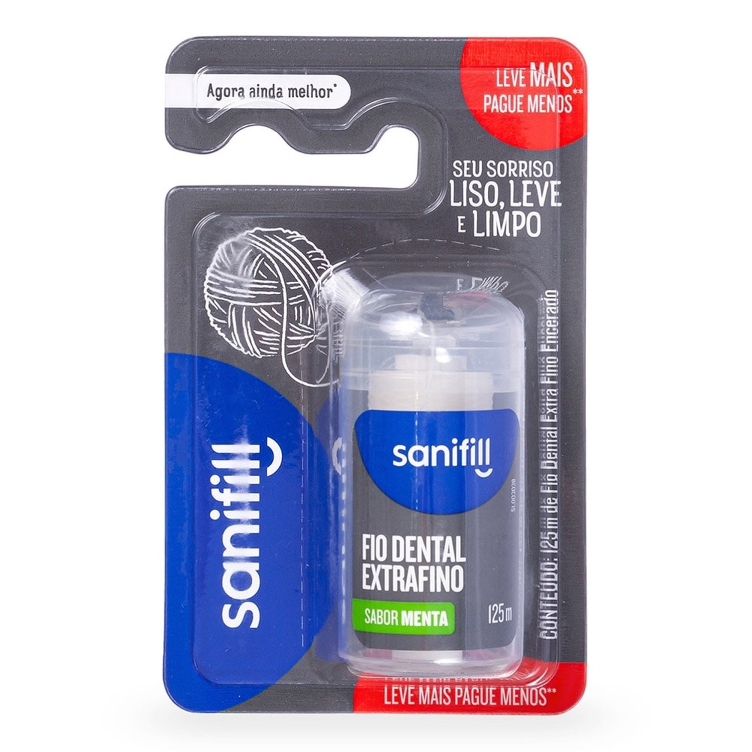 Fio Dental Sanifill Extrafino Menta 125m
