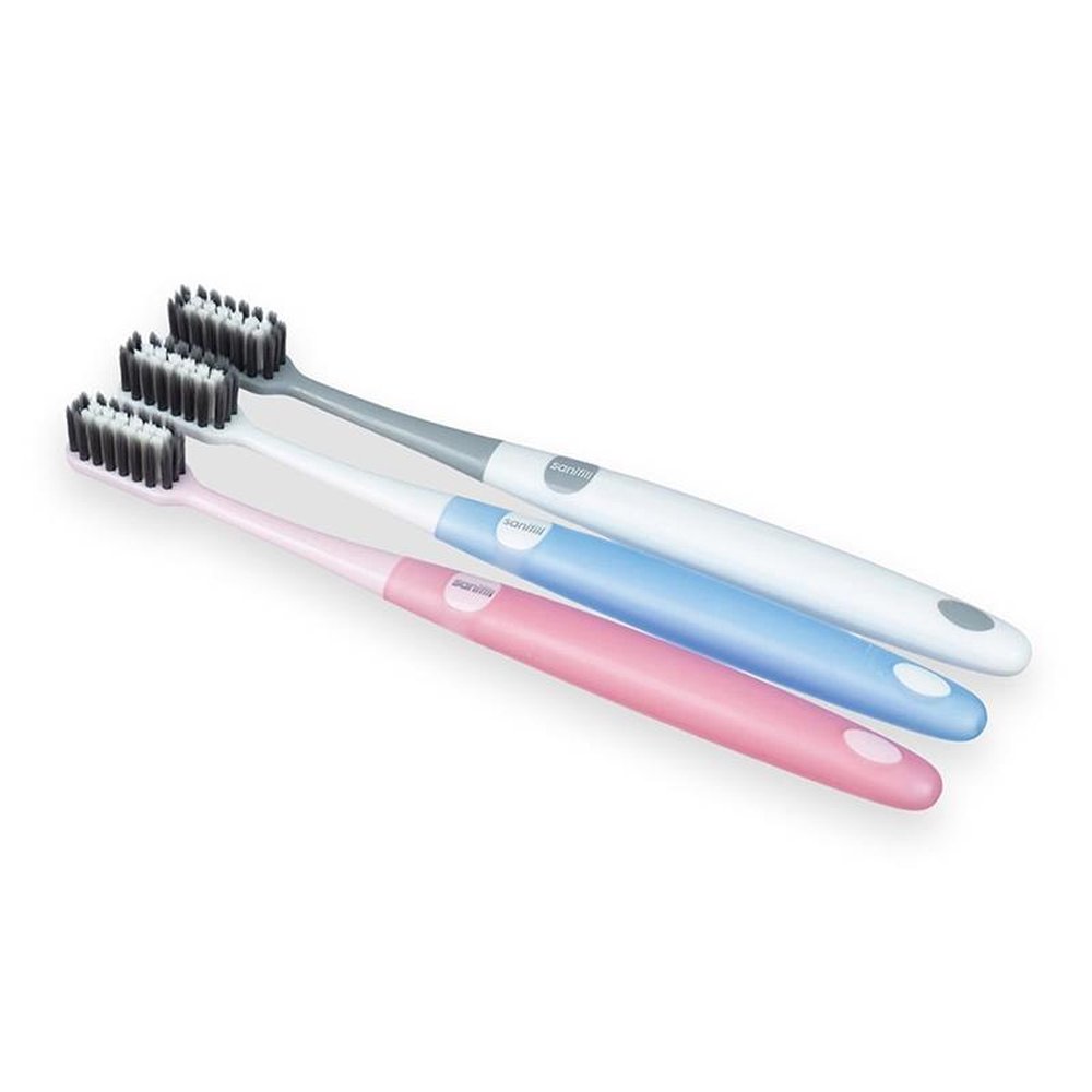 Escova Dental Sanifill Whitening Macia Embalagem com 3 Unidades