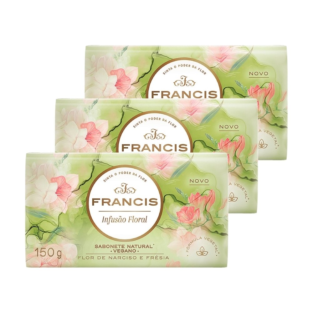 Sabonete Francis Infusão Floral Verde 150g - Embalagem com 3 Unidades