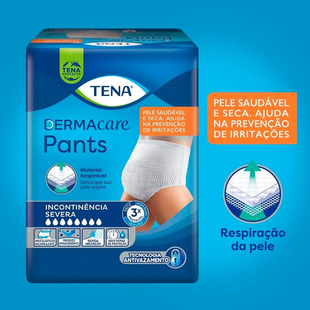 Roupa Íntima Tena Pants Ultra Dermacare Tamanho G/EG - 8 Pacotes com 8 Fraldas - Total 64 Tiras