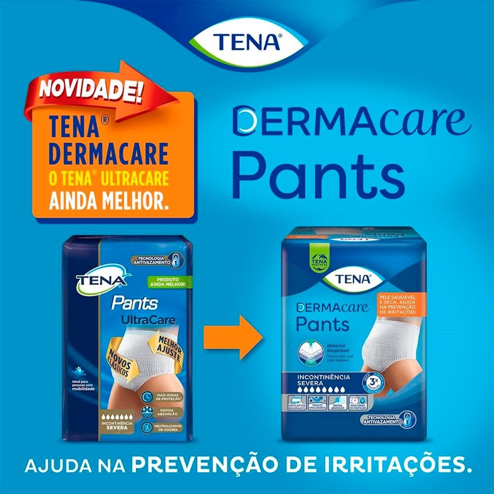 Roupa Íntima Tena Pants Ultra Dermacare Tamanho G/EG - 8 Pacotes com 8 Fraldas - Total 64 Tiras
