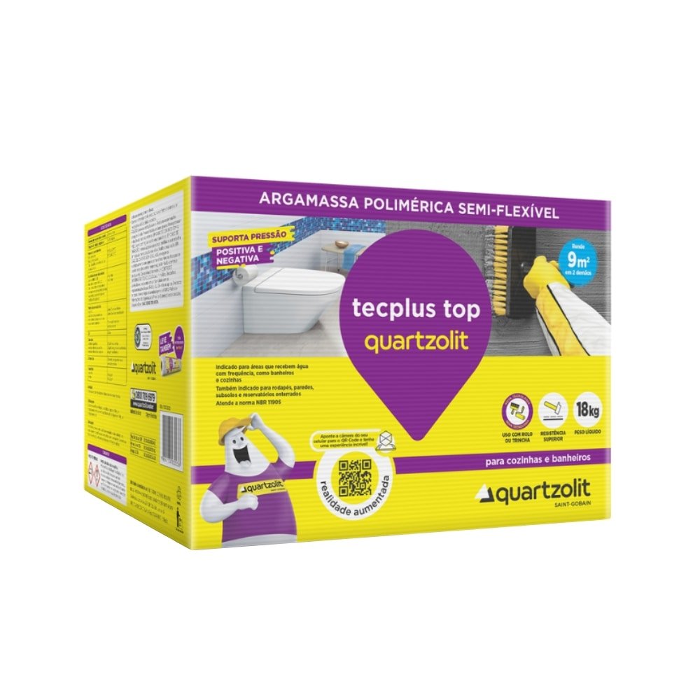 Argamassa Tecplus Top Quartzolit Impermeabilizante 18kg