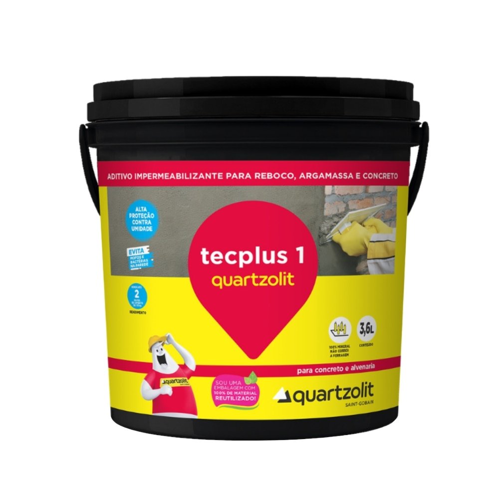 Aditivo Impermeabilizante Quartzolit Tecplus 1 Frasco 3,6L