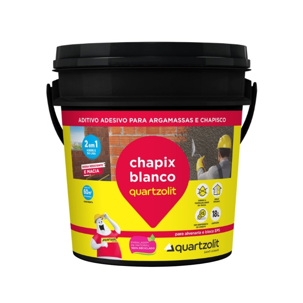 Chapix Branco Quartzolit Adesivo para Argamassa Balde 18 Litros