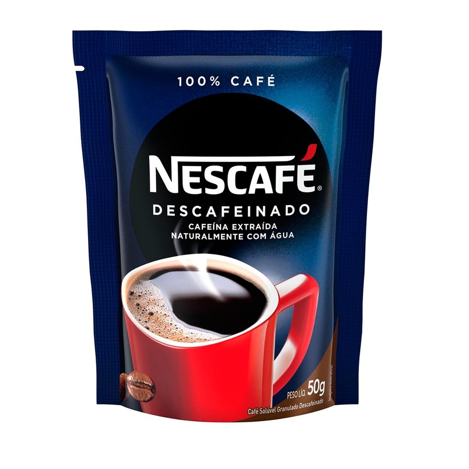 Café Solúvel Nescafé Descafeinado Sachê 50g - Embalagem com 24 Unidades