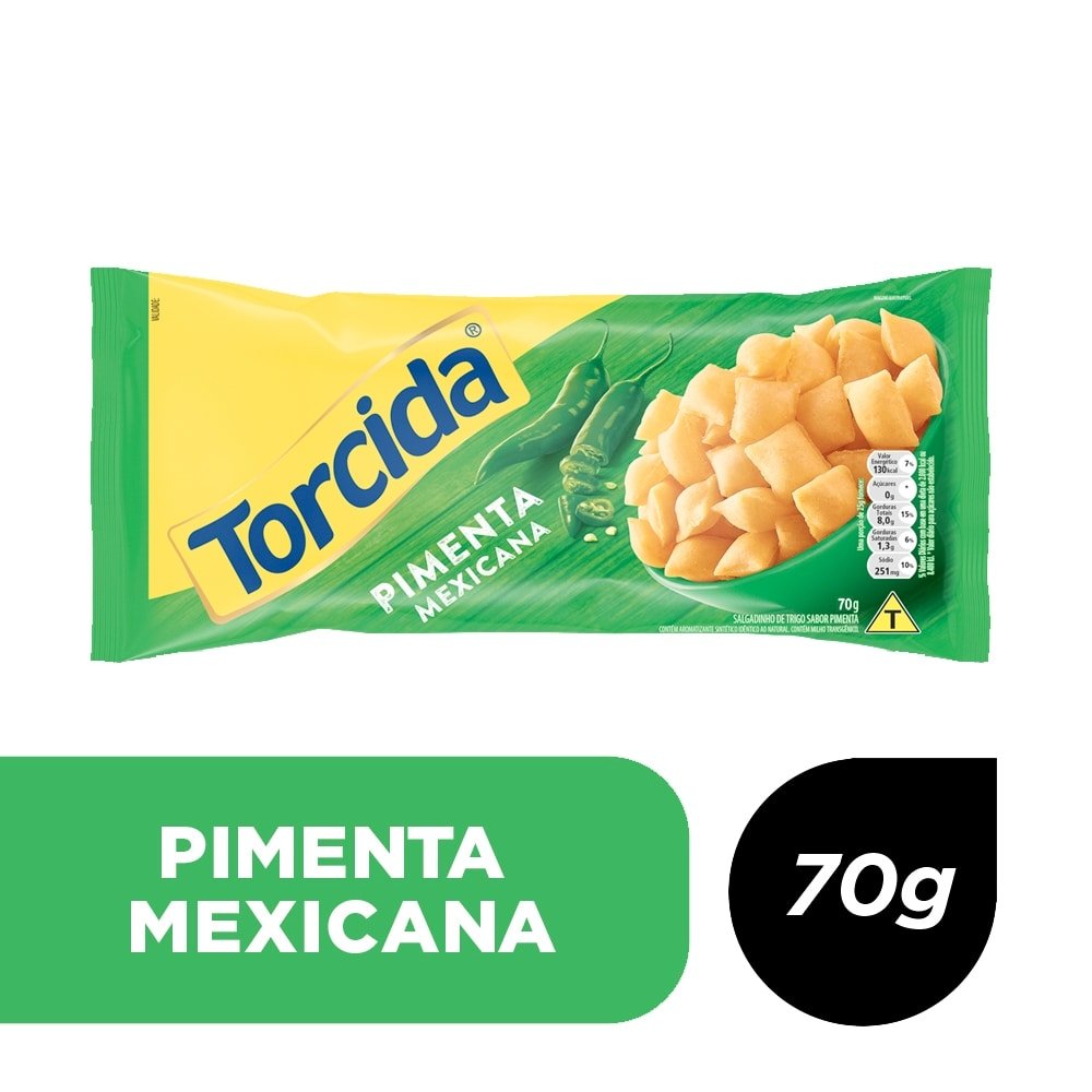Salgadinho Torcida Jr. Pimenta Mexicana 70g - Embalagem com 20 Unidades