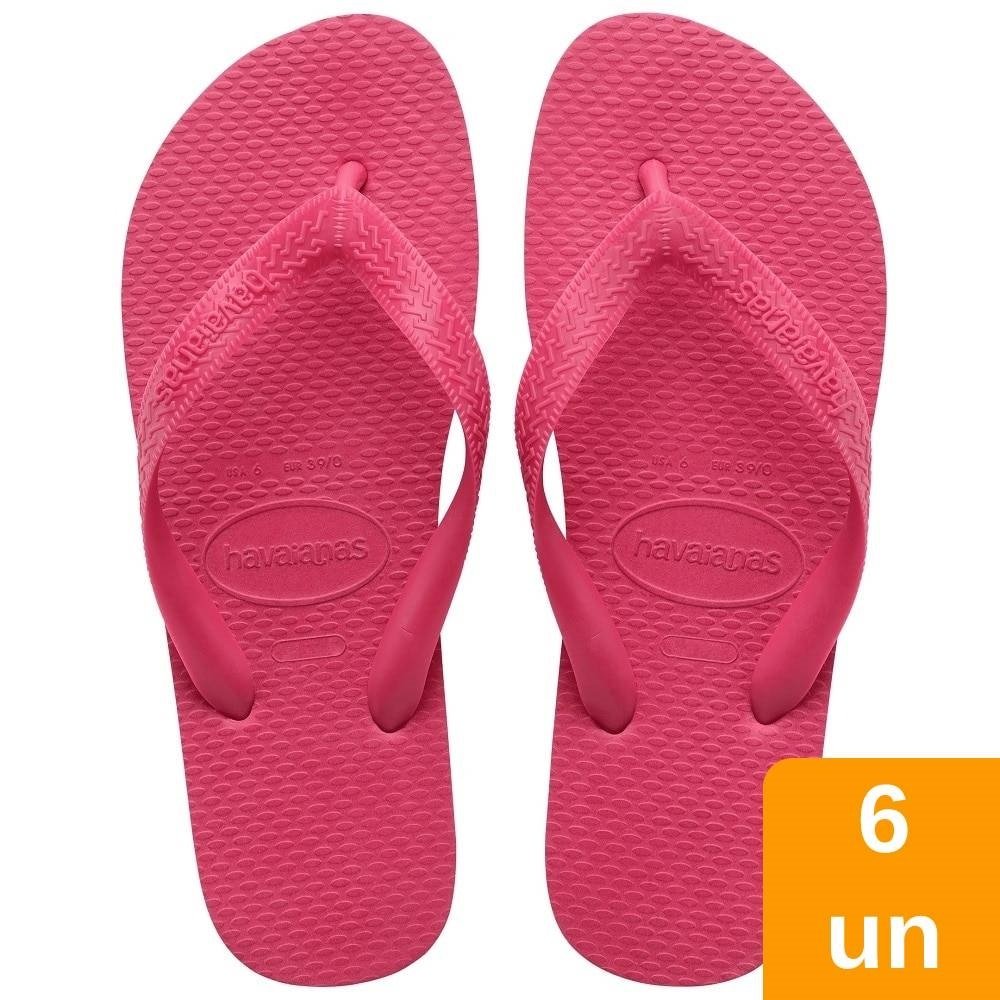Havaianas Color Pink Eletric 25/6 Embalagem com 6 Unidades