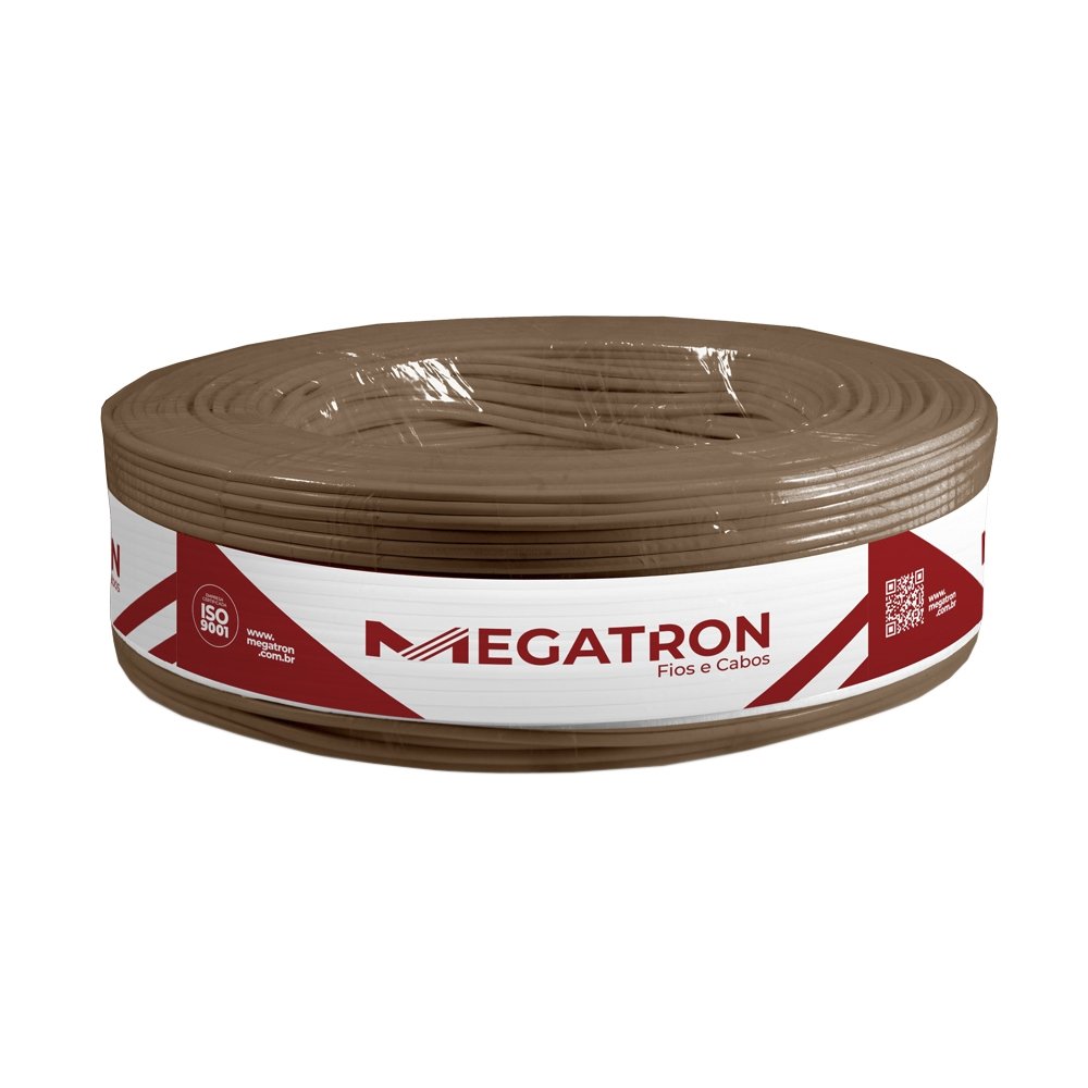 Cordão Paralelo Megatron 2x2,5mmx100m Rolo 300V Marrom