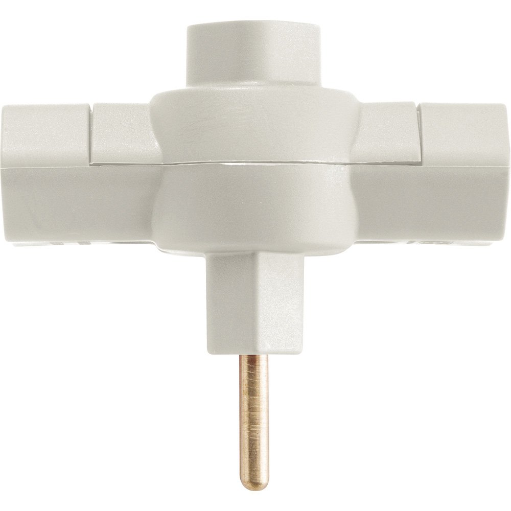 Pino Multiplicador Tramontina 3 Saídas 2P 10A/250V Cinza - Embalagem com 10 Unidades