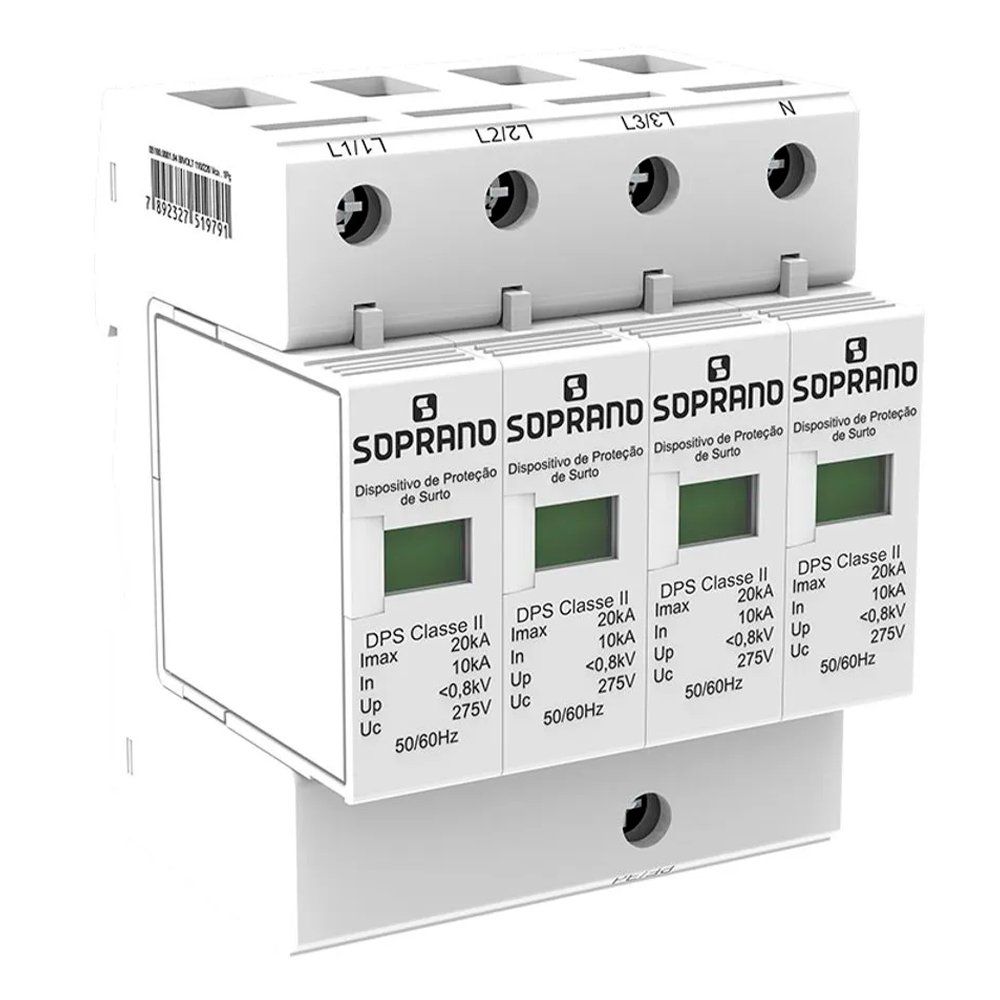 DPS Dispositivo Proteção Contra Surto Soprano 4P 20KA