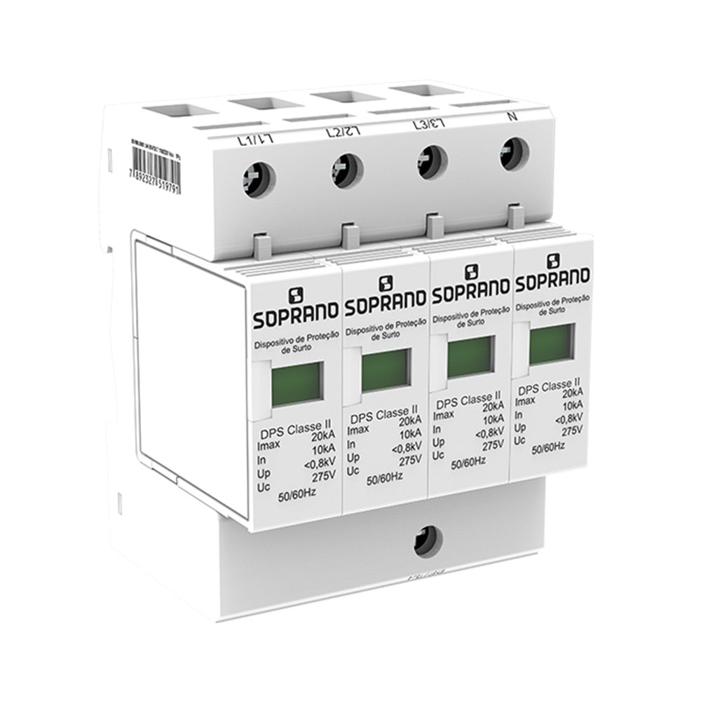 DPS Dispositivo Proteção Contra Surto Soprano 4P 45KA