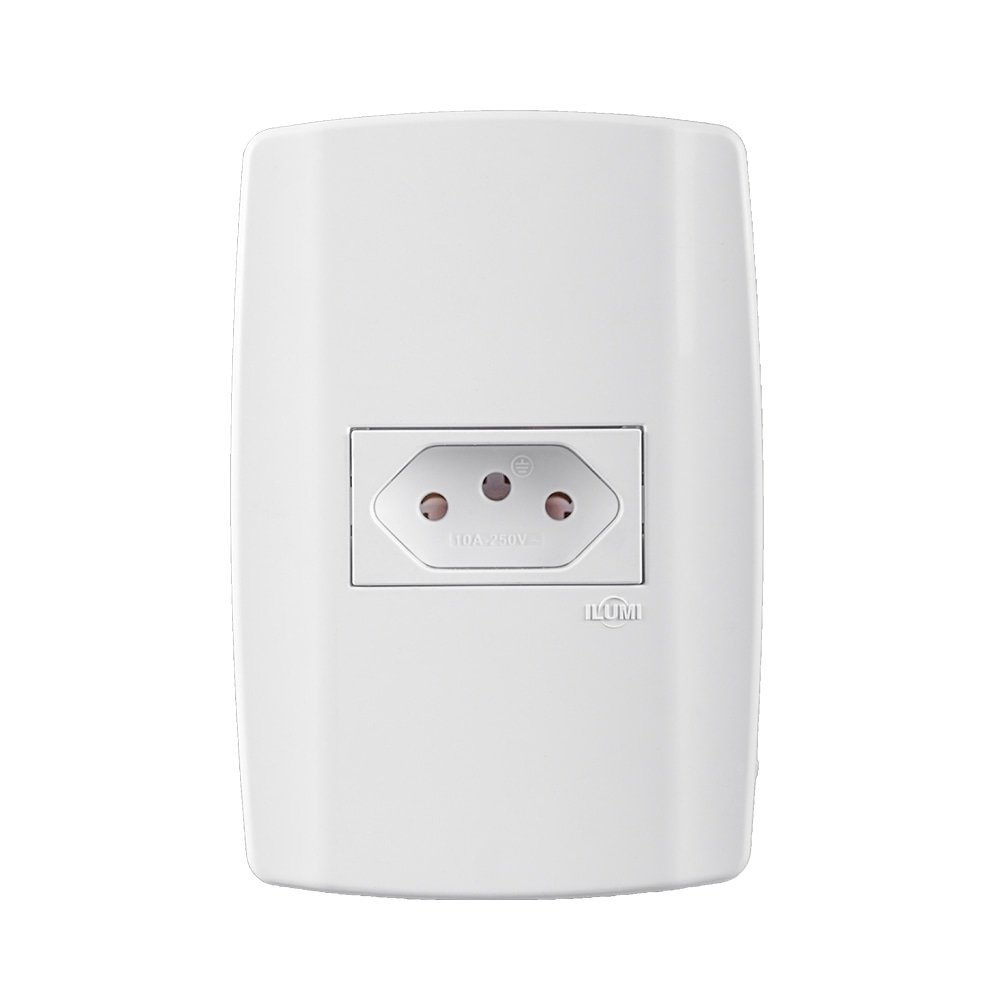 Tomada Slim Ilumi 2P+T 10A com Placa  4x2P