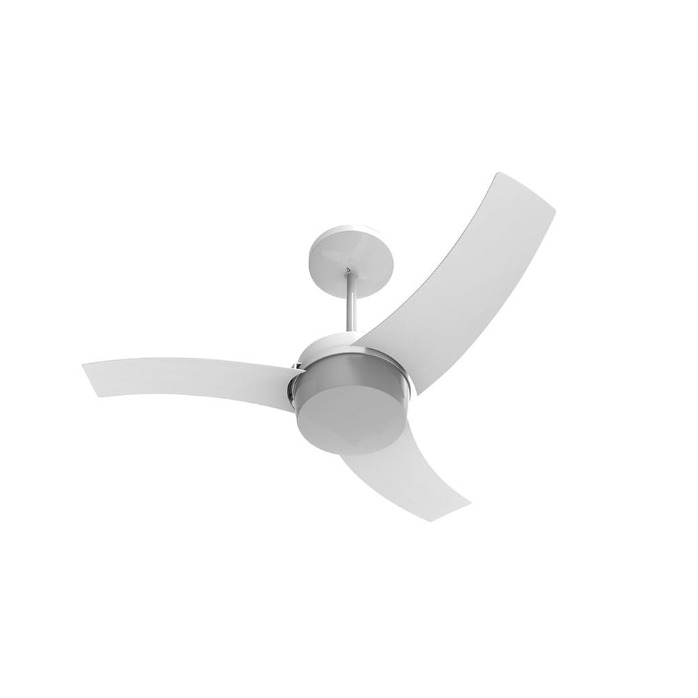 Ventilador de Teto Aliseu Wave 90cm, 3 Pás, com Luminária para 2 Lâmpadas, Branco, 110V
