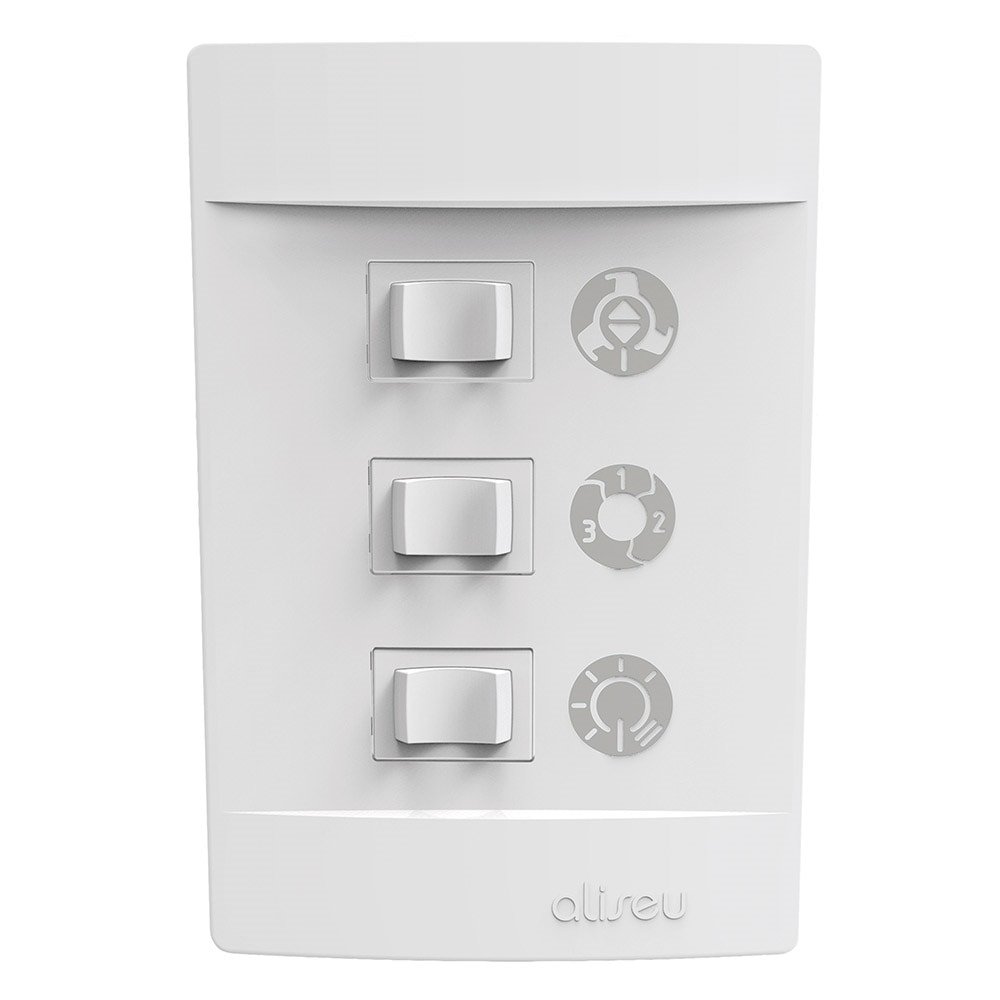 Ventilador de Teto Aliseu Wave 90cm, 3 Pás, com Luminária para 2 Lâmpadas, Branco, 110V